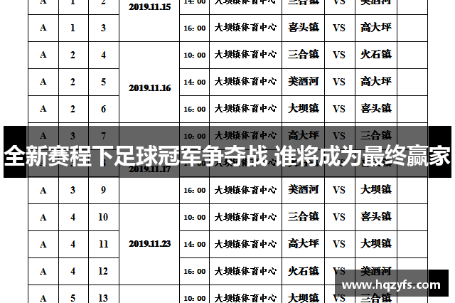 全新赛程下足球冠军争夺战 谁将成为最终赢家